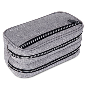 Multi Compartments Pencil Case (Plain, Polyester) - JEMIA
