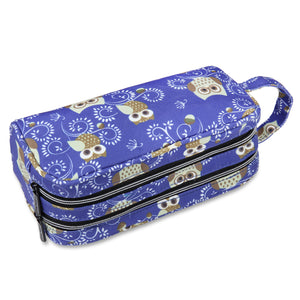 Owl Pencil Case with 2 Independent Compartments (Polyester) - JEMIA